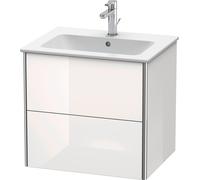 Duravit XSquare Meuble sous-lavabo suspendu, 2 tiroirs, 610x560x478mm, XS417103939, Couleur: Laque mate en soie Nordic White