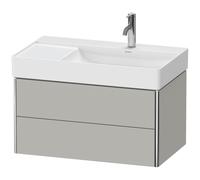 Duravit XSquare Meuble sous-lavabo suspendu, 2 tiroirs, vasque à droite, 784x397x460mm, XS416900707, Couleur: Gris béton Gris mat