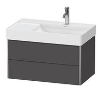 Duravit XSquare Meuble sous-lavabo suspendu, 2 tiroirs, vasque à droite, 784x397x460mm, XS416904949, Couleur: Décor graphite mat