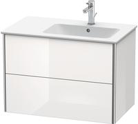 Duravit XSquare Meuble sous-lavabo suspendu, 2 tiroirs, vasque à droite, 810x560x478mm, XS417700707, Couleur: Gris béton Gris mat