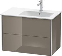 Duravit XSquare Meuble sous-lavabo suspendu, 2 tiroirs, vasque à droite, 810x560x478mm, XS417708989, Couleur: Laque haute brillance Gris Flanelle