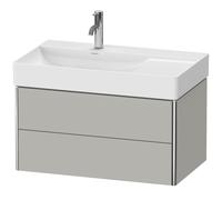 Duravit XSquare Meuble sous-lavabo suspendu, 2 tiroirs, vasque à gauche, 784x397x460mm, XS416800707, Couleur: Gris béton Gris mat