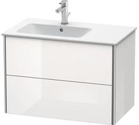 Duravit XSquare Meuble sous-lavabo suspendu, 2 tiroirs, vasque à gauche, 810x560x478mm, XS417600707, Couleur: Gris béton Gris mat