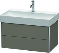 Duravit XSquare Meuble sous-lavabo suspendu 78,4x46,0 cm, 2 tiroirs, pour lavabo DuraSquare 235380, XS416209090, Couleur: Flanelle Vernis gris satiné mat soyeux