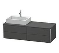 Duravit XSquare Meuble sous lavabo XS4913L4949 140x40x54,8cm, 4 tiroirs, gauche, en graphite mat