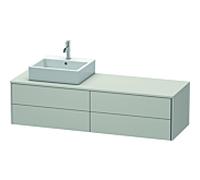 Duravit XSquare Meuble sous lavabo XS4914L0707 160x40x54,8cm, 4 tiroirs, gauche, gris béton mat