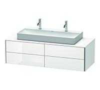 Duravit XSquare Meuble sous lavabo XS4915M2222 140 x 40 x 54,8 cm, 4 tiroirs, blanc très brillant