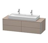 Duravit XSquare Meuble sous lavabo XS4915M4343 140x40x54,8cm, 4 tiroirs, mat en basalte