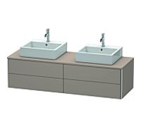 Duravit XSquare Meuble sous lavabo XS4917B4343 160x40x54,8cm, 4 tiroirs, double face, basalte mat