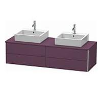 Duravit XSquare Meuble sous lavabo XS4917B9494 160x40x54,8cm, 4 tiroirs, des deux côtés, Aubergine seidenmatt