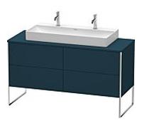 Duravit XSquare Meuble sous lavabo XS4925M9898 140x53,8x54,8cm, 4 tiroirs, Nachtblau seidenmatt