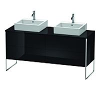 Duravit XSquare Meuble sous lavabo XS4927B4040 160x53,8x54,8cm, 4 tiroirs, double face, noir brillant
