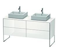 Duravit XSquare Meuble sous lavabo XS4927B8585 160x53,8x54,8cm, 4 tiroirs, des deux côtés, blanc très brillant