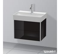 Duravit Meuble sous-lavabo XSquare XS416704040 58,4x39,7x39 cm, 2 tiroirs, suspendu, noir brillant