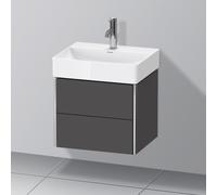 Duravit XSquare meuble sous-lavabo Compact mural 48,4x39,0 cm, 2 tiroirs, pour lavabo DuraSquare 235650, XS430504949, Couleur: Décor graphite mat