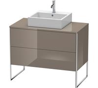 Duravit XSquare Meuble sous-vasque sur console au sol, 2 tiroirs, 1000x778x548mm, XS492108989, Couleur: Laque haute brillance Gris Flanelle