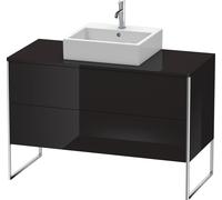 Duravit XSquare Meuble sous-vasque sur console au sol, 2 tiroirs, 1200x778x548mm, XS492204040, Couleur: Laque noire brillante