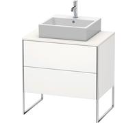 Duravit XSquare Meuble sous-vasque sur console au sol, 2 tiroirs, 800x778x548mm, XS492003636, Couleur: Laque mate en soie blanche