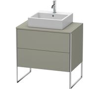 Duravit XSquare Meuble sous-vasque sur console au sol, 2 tiroirs, 800x778x548mm, XS492009292, Couleur: Gris pierre Vernis satiné mat Soie