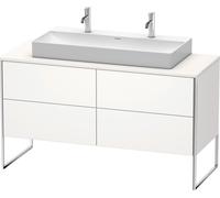 Duravit XSquare Meuble sous-vasque sur console au sol, 4 tiroirs, 1400x778x548mm, XS4925M3636, Couleur: Laque mate en soie blanche