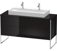 Duravit XSquare Meuble sous-vasque sur console au sol, 4 tiroirs, 1400x778x548mm, XS4925M4040, Couleur: Laque noire brillante