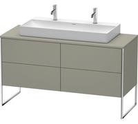 Duravit XSquare Meuble sous-vasque sur console au sol, 4 tiroirs, 1400x778x548mm, XS4925M9292, Couleur: Gris pierre Vernis satiné mat Soie