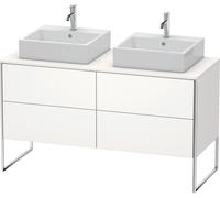 Duravit XSquare Meuble sous-vasque sur console au sol, pour deux vasques, 4 tiroirs, 1400x778x548mm, XS4926B3636, Couleur: Laque mate en soie blanche