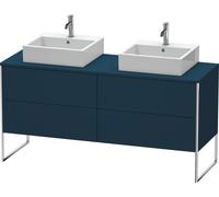Duravit XSquare Meuble sous lavabo XS4927B9898 160x53,8x54,8cm, 4 tiroirs, des deux côtés, Nachtblau seidenmatt