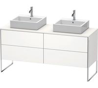 Duravit XSquare Meuble sous-vasque sur console au sol, pour deux vasques, 4 tiroirs, 1600x778x548mm, XS4927B3636, Couleur: Laque mate en soie blanche