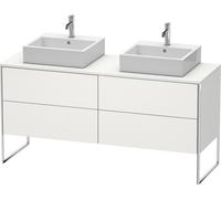 Duravit XSquare Meuble sous-vasque sur console au sol, pour deux vasques, 4 tiroirs, 1600x778x548mm, XS4927B3939, Couleur: Laque mate en soie Nordic White