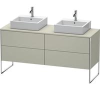 Duravit XSquare Meuble sous-vasque sur console au sol, pour deux vasques, 4 tiroirs, 1600x778x548mm, XS4927B6060, Couleur: Laque mate taupe soie