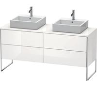 Duravit XSquare Meuble sous-vasque sur console au sol, pour deux vasques, 4 tiroirs, 1600x778x548mm, XS4927B8585, Couleur: Laque brillante blanche