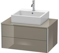 Duravit XSquare Meuble sous-vasque sur console suspendu, 2 tiroirs, 800x400x548mm, XS491008989, Couleur: Laque haute brillance Gris Flanelle