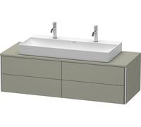 Duravit XSquare Meuble sous-vasque sur console suspendu, 4 tiroirs, 1400x400x548mm, XS4915M9292, Couleur: Gris pierre Vernis satiné mat Soie