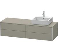 Duravit XSquare Meuble sous-vasque sur console suspendu, 4 tiroirs, vasque à droite, 1600x400x548mm, XS4914R9292, Couleur: Gris pierre Vernis satiné mat Soie