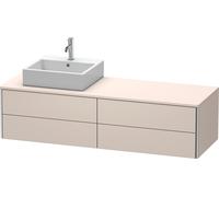 Duravit XSquare Meuble sous-vasque sur console suspendu, 4 tiroirs, vasque à gauche, 1600x400x548mm, XS4914L9191, Couleur: Taupe mat