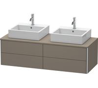 Duravit XSquare Meuble sous-vasque sur console suspendu, pour deux vasques, 4 tiroirs, 1400x400x548mm, XS4916B9090, Couleur: Flanelle Vernis gris satiné mat soyeux
