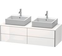Duravit XSquare Meuble sous-vasque sur console suspendu, pour deux vasques, 4 tiroirs, 1400x400x548mm, XS4916B2222, Couleur: Décor blanc brillant