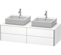 Duravit XSquare Meuble sous-vasque sur console suspendu, pour deux vasques, 4 tiroirs, 1400x400x548mm, XS4916B1818, Couleur: Décor blanc mat