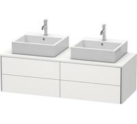 Duravit XSquare Meuble sous-vasque sur console suspendu, pour deux vasques, 4 tiroirs, 1400x400x548mm, XS4916B3939, Couleur: Laque mate en soie Nordic White