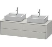 Duravit XSquare Meuble sous-vasque sur console suspendu, pour deux vasques, 4 tiroirs, 1400x400x548mm, XS4916B0707, Couleur: Gris béton Gris mat