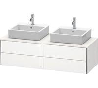 Duravit XSquare Meuble sous-vasque sur console suspendu, pour deux vasques, 4 tiroirs, 1400x400x548mm, XS4916B3636, Couleur: Laque mate en soie blanche