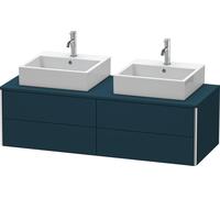 Duravit XSquare Meuble sous-vasque sur console suspendu, pour deux vasques, 4 tiroirs, 1400x400x548mm, XS4916B9898, Couleur: Laque mat soyeuse bleu nuit