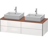 Duravit XSquare Meuble sous-vasque sur console suspendu, pour deux vasques, 4 tiroirs, 1400x400x548mm, XS4916B8585, Couleur: Laque brillante blanche