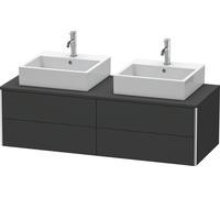 Duravit XSquare Meuble sous-vasque sur console suspendu, pour deux vasques, 4 tiroirs, 1400x400x548mm, XS4916B8080, Couleur: Décor graphite super mat