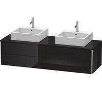Duravit XSquare Meuble sous-vasque sur console suspendu, pour deux vasques, 4 tiroirs, 1600x400x548mm, XS4917B4040, Couleur: Laque noire brillante