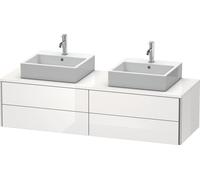 Duravit XSquare Meuble sous-vasque sur console suspendu, pour deux vasques, 4 tiroirs, 1600x400x548mm, XS4917B0707, Couleur: Gris béton Gris mat