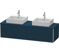 Duravit XSquare Meuble sous-vasque sur console suspendu, pour deux vasques, 4 tiroirs, 1600x400x548mm, XS4917B9898, Couleur: Laque mat soyeuse bleu nuit