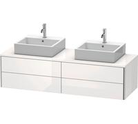 Duravit XSquare Meuble sous-vasque sur console suspendu, pour deux vasques, 4 tiroirs, 1600x400x548mm, XS4917B8585, Couleur: Laque brillante blanche