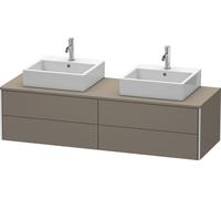 Duravit XSquare Meuble sous-vasque sur console suspendu, pour deux vasques, 4 tiroirs, 1600x400x548mm, XS4917B9090, Couleur: Flanelle Vernis gris satiné mat soyeux
